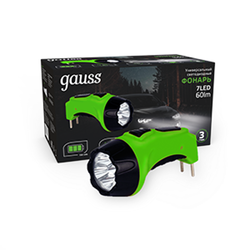 Фонарь ручной GFL105 7LED 60lm lead acid 700mAh LED 1/12/72