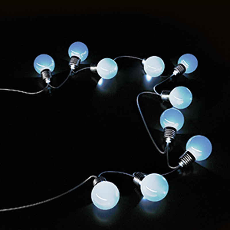 Гирлянда садовая на солнечной батарее 10 LED ламп Большие Шары Белый свет Solar, 1/24