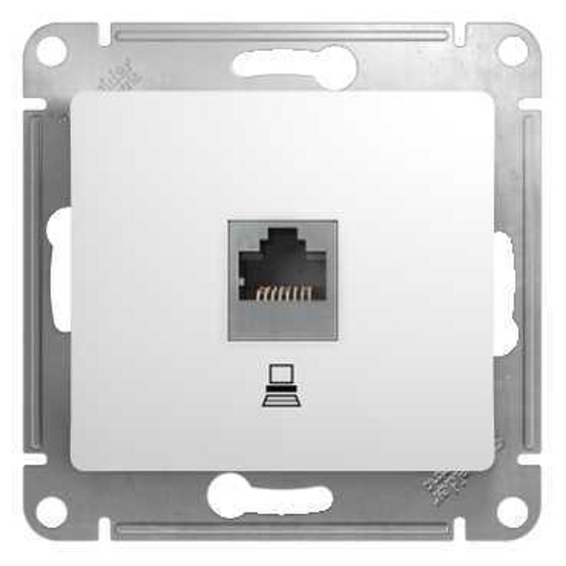 Glossa Белый Розетка компьютерная RJ45 кат.5E