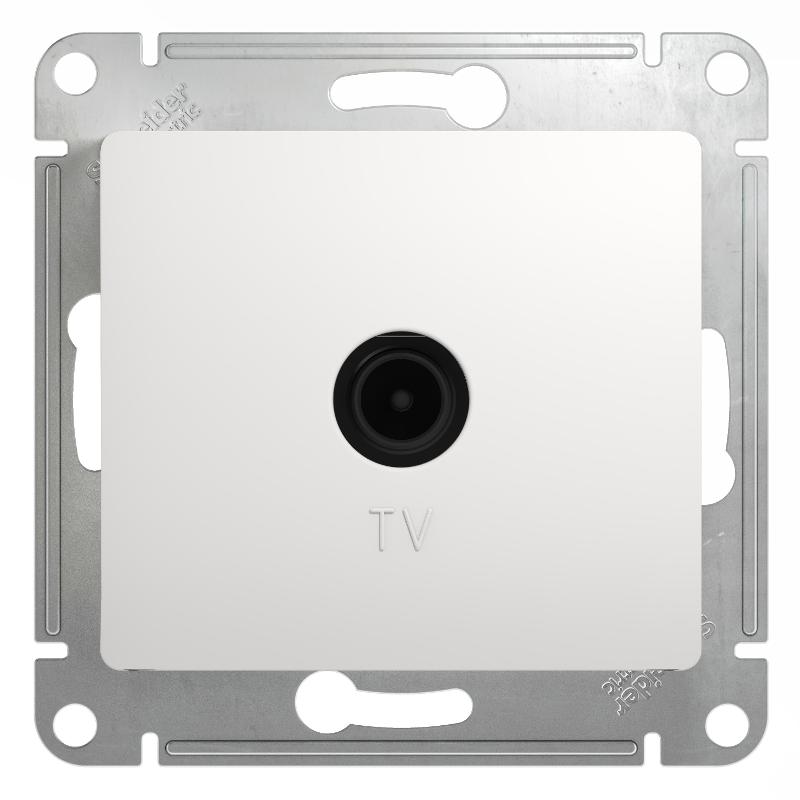 Glossa Белый TV Розетка проходная 4DB