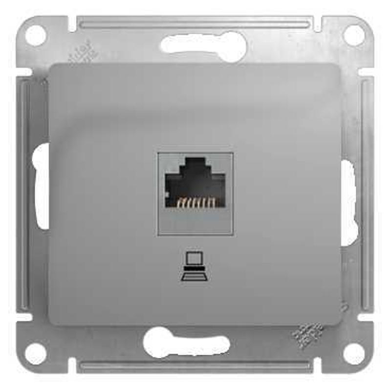 Glossa Алюминий Розетка компьютерная RJ45 кат.5E
