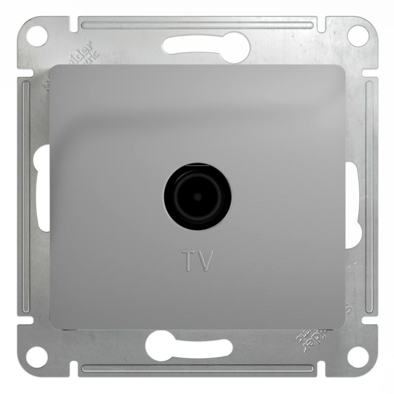 Glossa Алюминий TV Розетка проходная 4DB