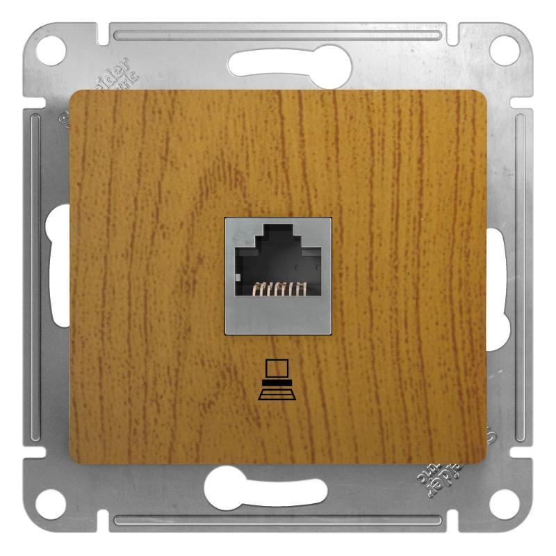 Glossa Дерево Дуб Розетка компьютерная RJ45 кат.5E