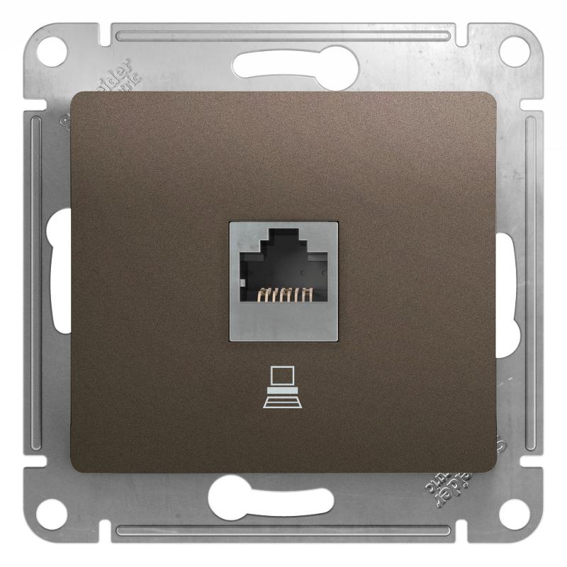 Glossa Шоколад Мех Розетка компьютерная RJ45 кат.5E