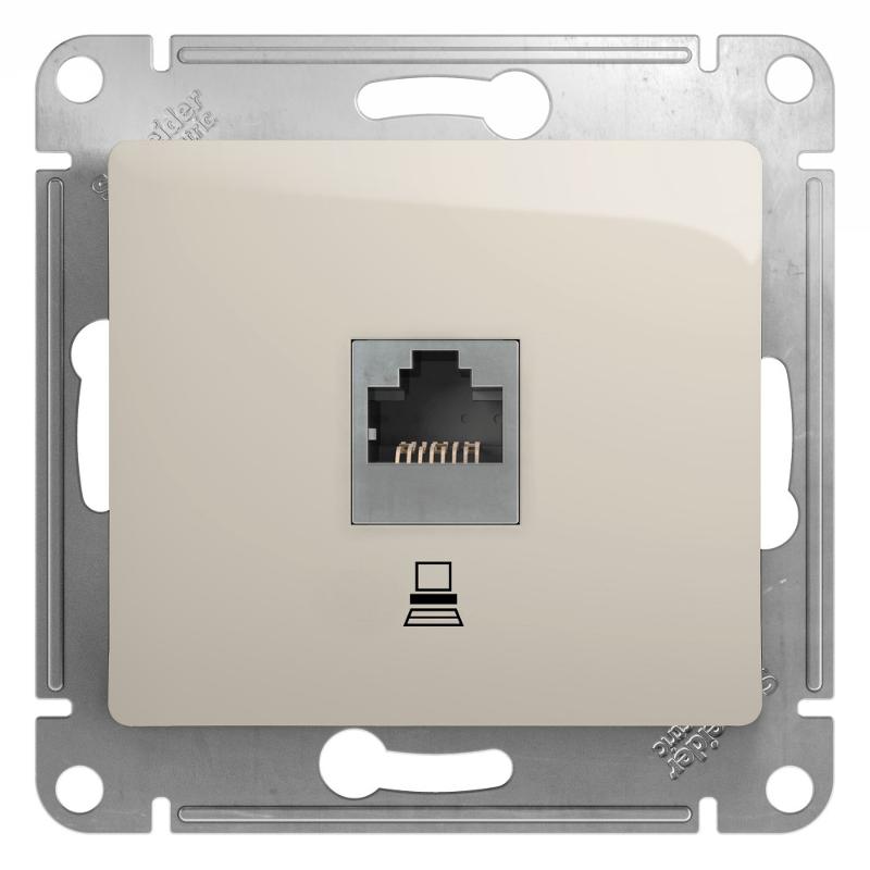 Glossa Молочный Розетка компьютерная RJ45 кат.5E