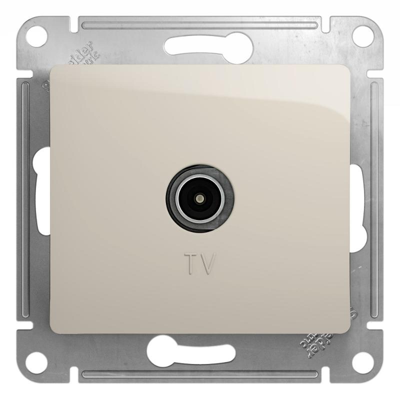 Glossa Молочный Розетка TV проходная 4DB
