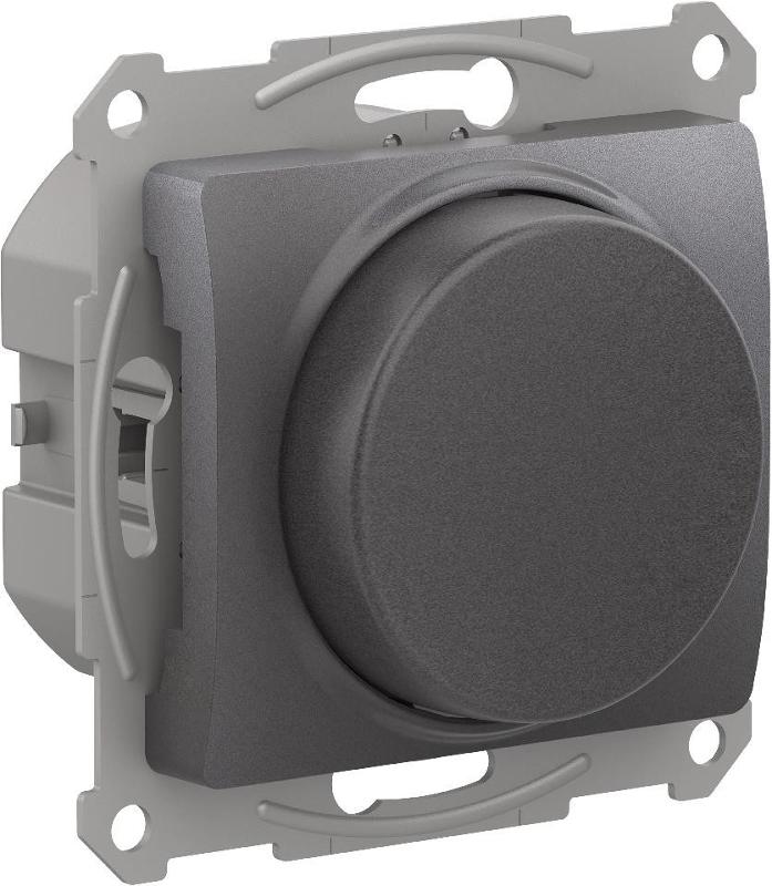 Glossa Графит Светорегулятор (диммер) повор-нажим LED RC 400Вт механизм