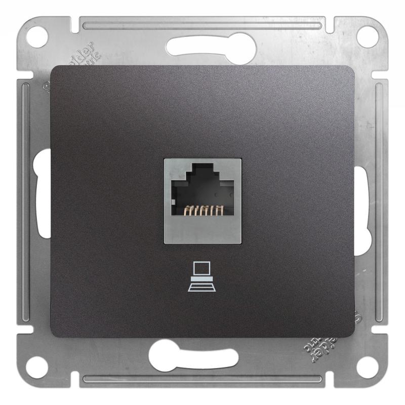 Glossa Графит Розетка компьютерная RJ45 кат.5E
