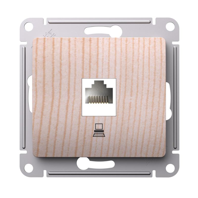 GLOSSA Сосна Розетка компьютерная RJ45 кат.5Е, механизм