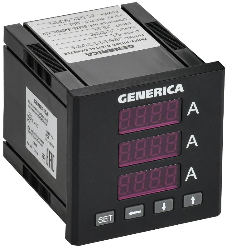 Амперметр цифровой щитовой трехфазный DO RS-485 72х72мм LED