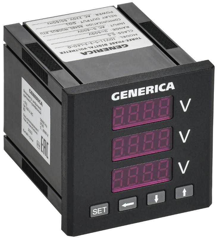Вольтметр цифровой щитовой трехфазный DO RS-485 72х72мм LED