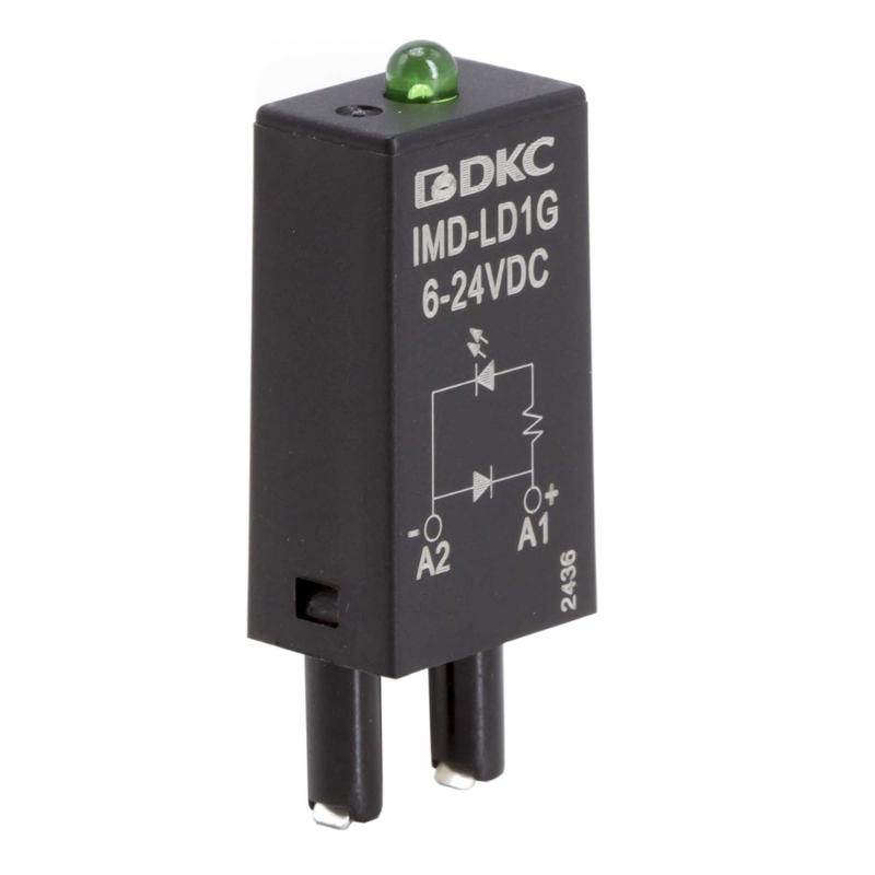 Модуль индикации и защиты, LED зеленый+диод (A1+), 6-24V DC