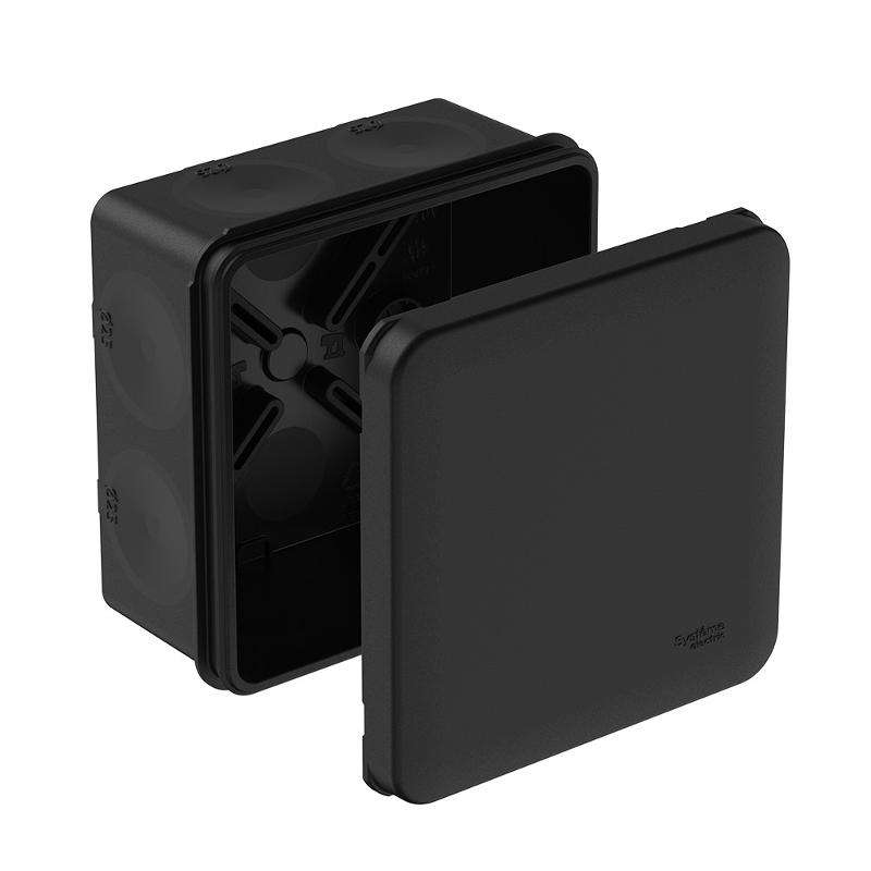 MultiBox Коробка распределительная с мембранными вводами IP66 85х85х42 Черная (со стикером)