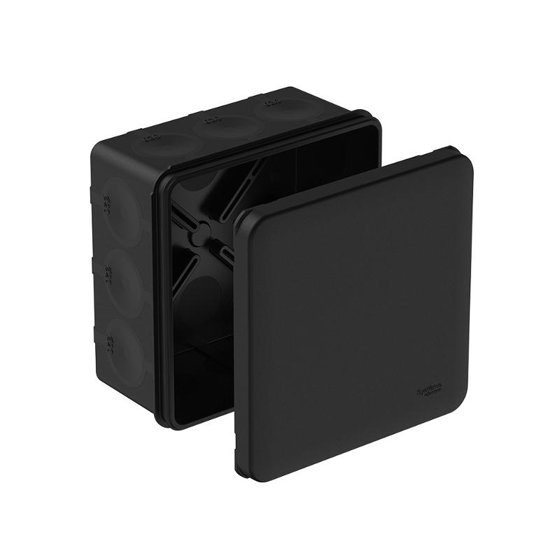 MultiBox Коробка распределительная с мембранными вводами IP66 100х100х50 Черная (со стикером)