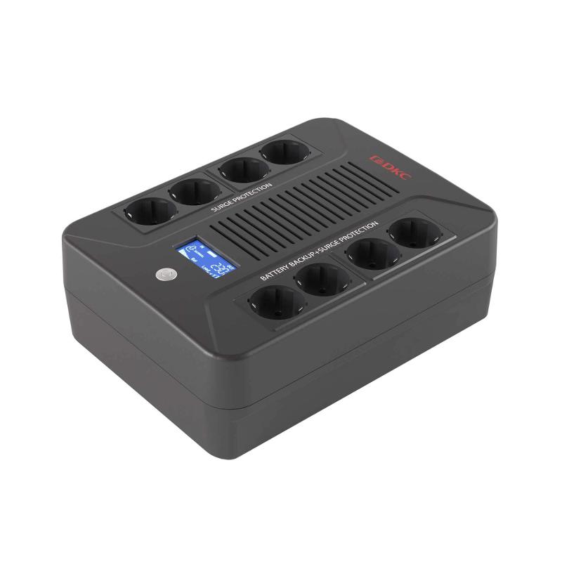 Линейно-интерактивный ИБП ДКС серии Info PDU, 1000 ВА/600 Вт,1/1,8xSchuko, LCD, 1x9Aч