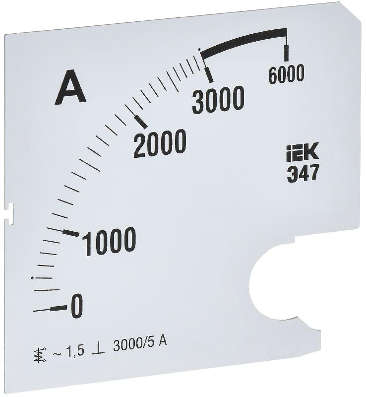 Шкала смен. для амперметра Э47 3000/5А-1,5 96х96мм
