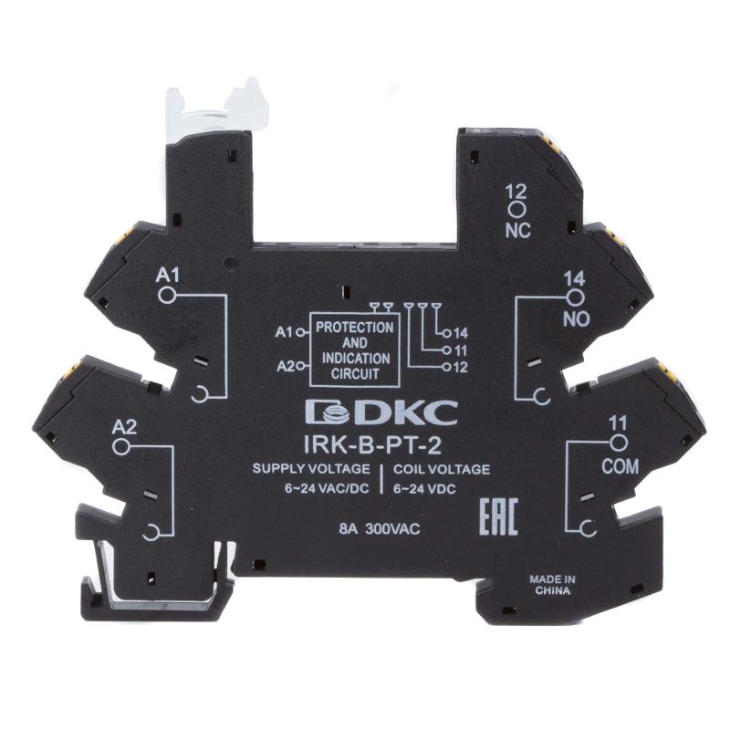 Колодка ультратонкая для реле серии RIS, вх. напр. 6-24V DC, push-in клеммы