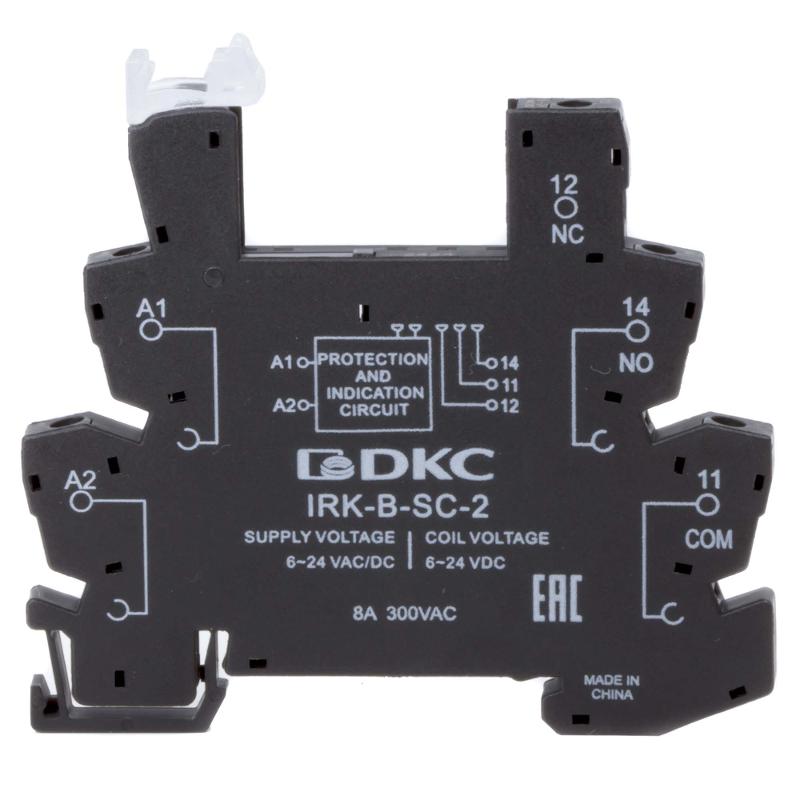 Колодка ультратонкая для реле серии RIS, вх. напр. 48V AC/DC, винт. клеммы