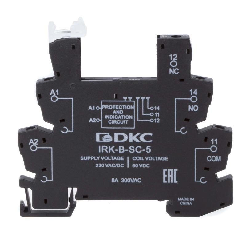 Колодка ультратонкая для реле серии RIS, вх. напр. 230V AC/DC, винт. клеммы
