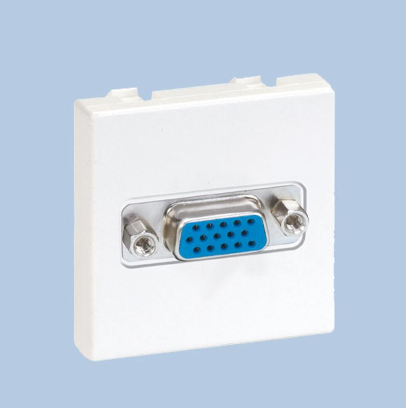 Simon Connect Плата с разъёмом VGA, D-sub, 15 pin, К45, винтовой зажим, "мама", графит