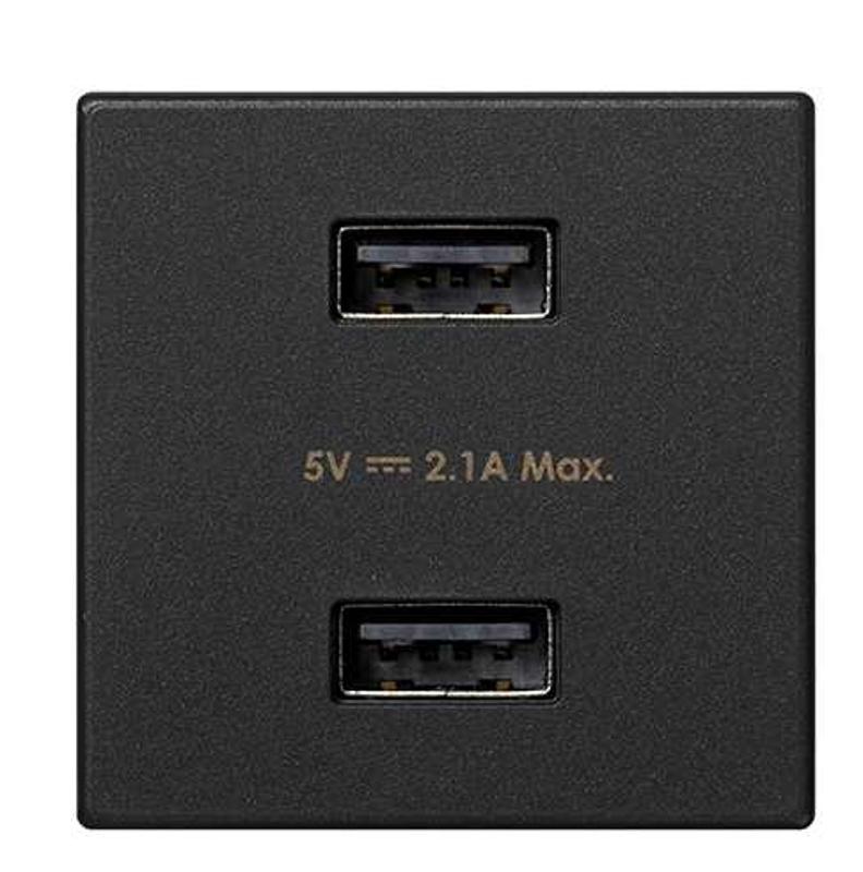 Simon Connect Зарядное устройство 2хUSB, К45, 5 В, 2,1 А, графит