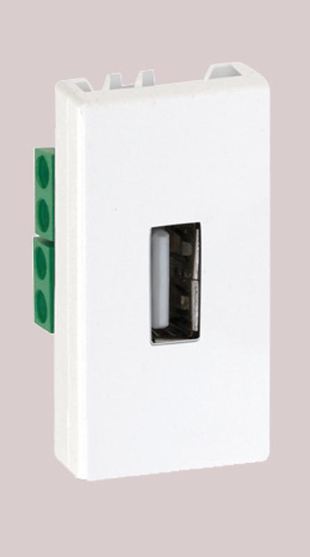 Simon Connect Плата с разъёмом USB 2.0 (тип А), 1/2 К45, винтовой зажим, графит
