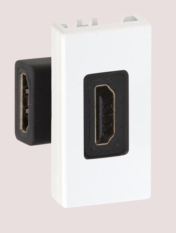 Simon Connect Плата с HDMI v.1.3 (340МГц,10.2 Гбит/сек), 1/2 К45,угл.переход., "мама-мама",, белый