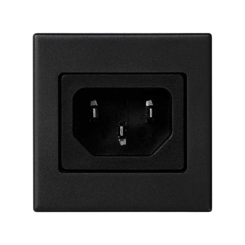 Simon Connect Адаптер с штыревым разъёмом С14,"папа"( IEC320), К45, графит