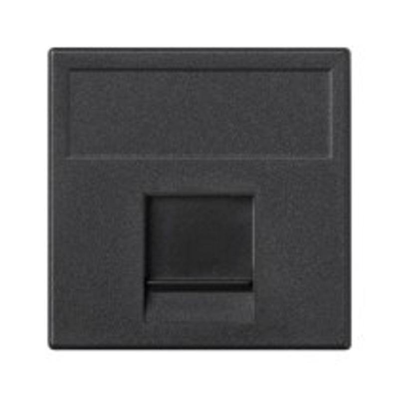 Simon Connect Адаптер универсальный на 1 RJ45 коннектор, модуль К45, с защит.шторками, графит