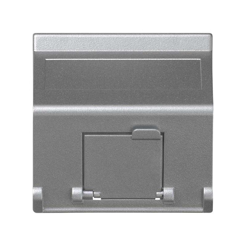 Simon Connect Наклонный адаптер на 1 RJ45 коннектор, защит.щторка, исп.совм. с MD67, К45, алюминий