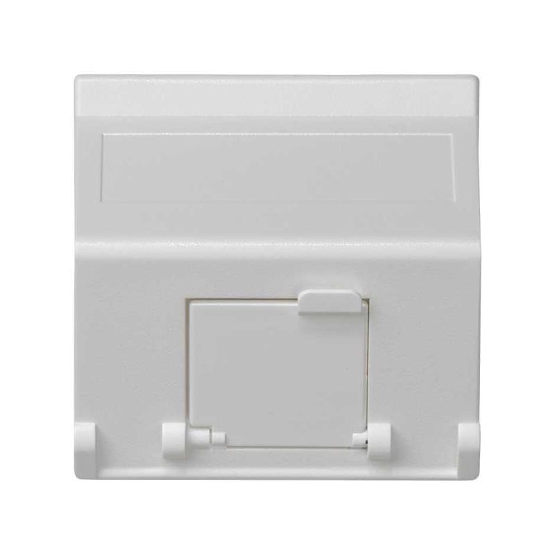 Simon Connect Наклонный адаптер на 1 RJ45 коннектор, защит.щторка, исп.совм. с MD67, К45, белый