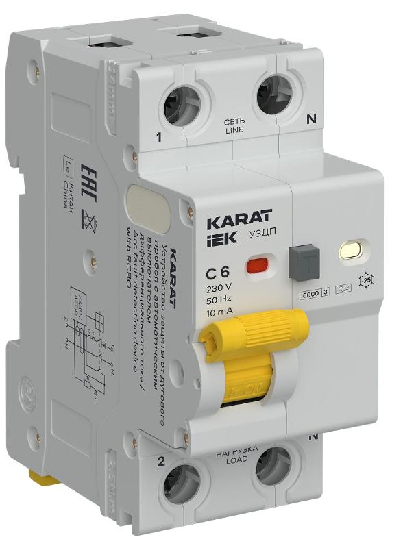 KARAT УЗДП с АВДТ 1P+N C 6А 10мА тип A
