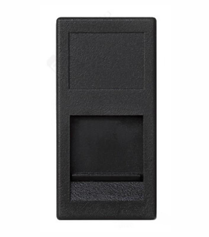 Simon Connect Адаптер универсальный узкий на 1 RJ45 коннектор, 1/2 К45, с защит.шторк., графит