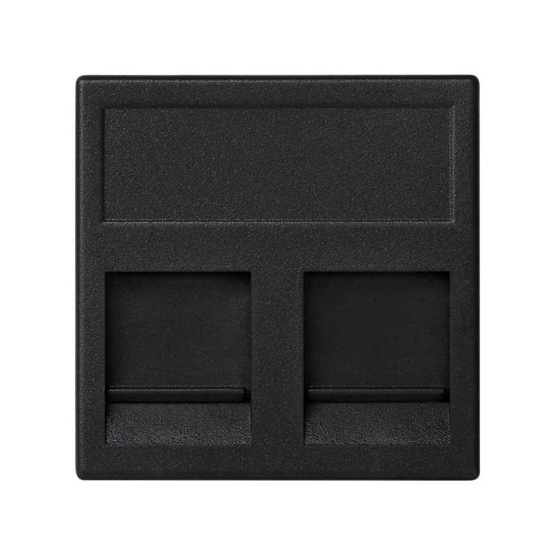 Simon Connect Адаптер на 2хRJ45 коннектора, К45, с защит.шторками, графит