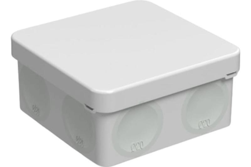 Коробка распределительная для о/п 80х80х40мм IP67 серая, двухкомпонентная, стойкая к УФ, атмосферостойк, 8 мембр. вводов
