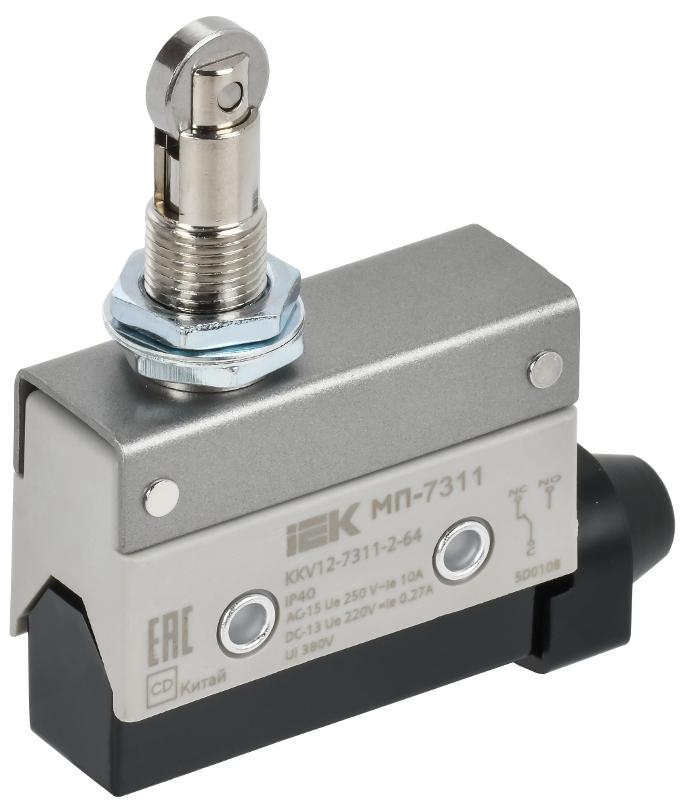 Микровыключатель концевой МП-7311 гор. толк. с наж. рол. рез. IP40