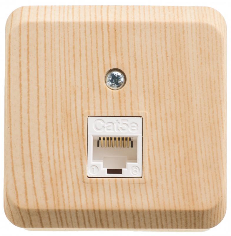 Этюд Сосна О/У Розетка компьютерная RJ45 кат.5E