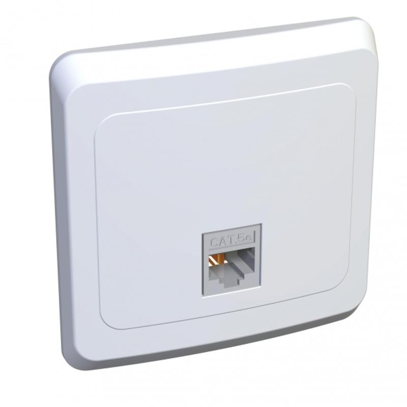 Этюд Белый С/У Розетка компьютерная 1-ая кат.5e (RJ45)