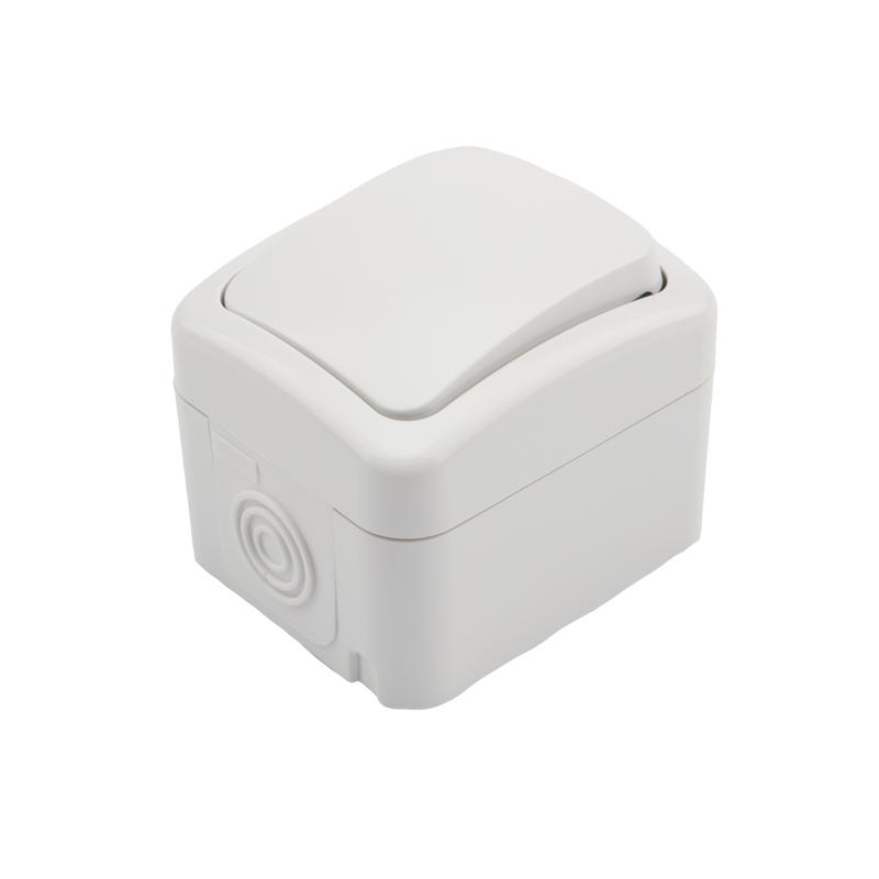 Выключатель одноклавишный Mini OG IP54, о/у, белый