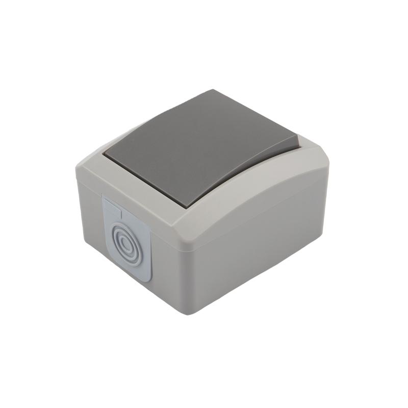 Переключатель проходной INDUSTRIAL IP54, о/у, серый