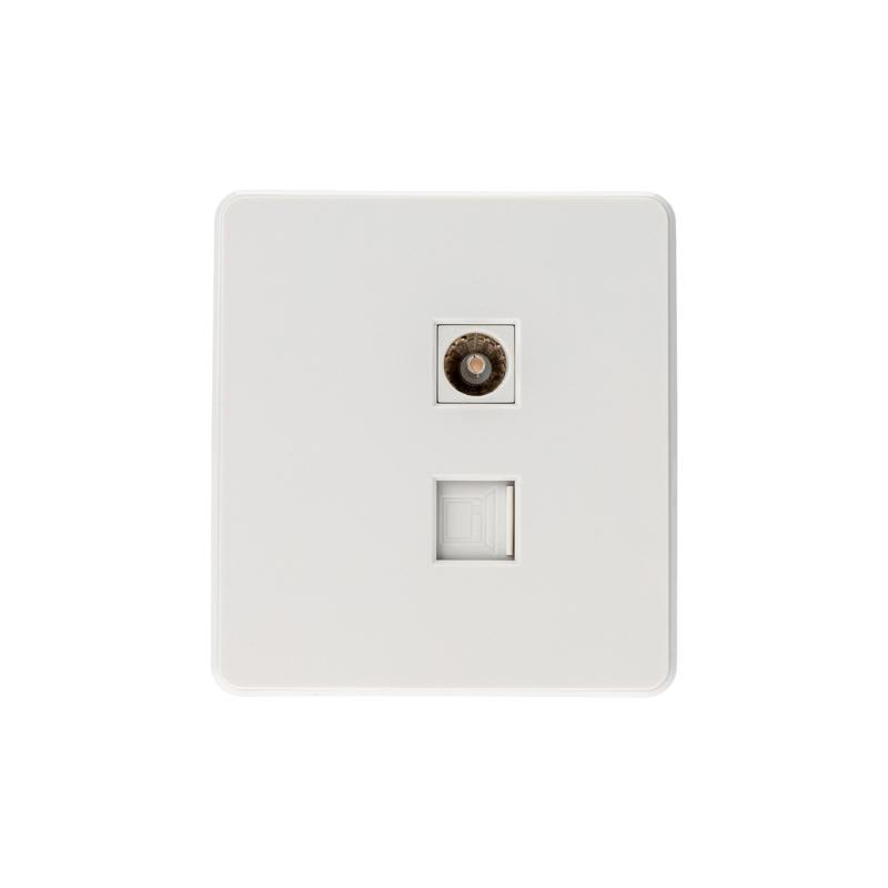 Розетка ROUND компьютерная RJ45 кат6 + TV с/у перламутр