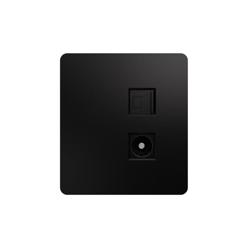 Розетка ROUND компьютерная RJ45 кат6 + TV с/у оникс