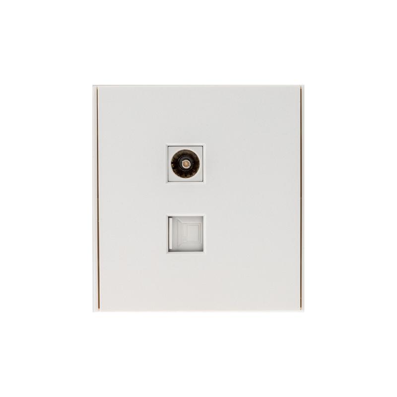 Розетка STRONG компьютерная RJ45 кат6 + TV с/у жемчуг