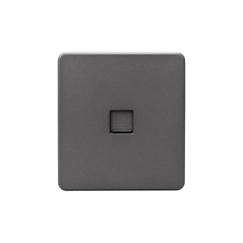 Розетка ROUND компьютерная RJ45 кат6 с/у титан