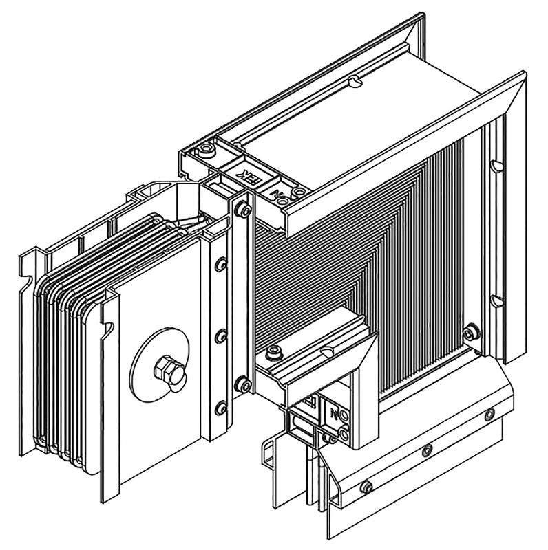 Секц. угл. вниз н/уг. 1250А Al 3L+N+PER НК IP55 тран. IEK