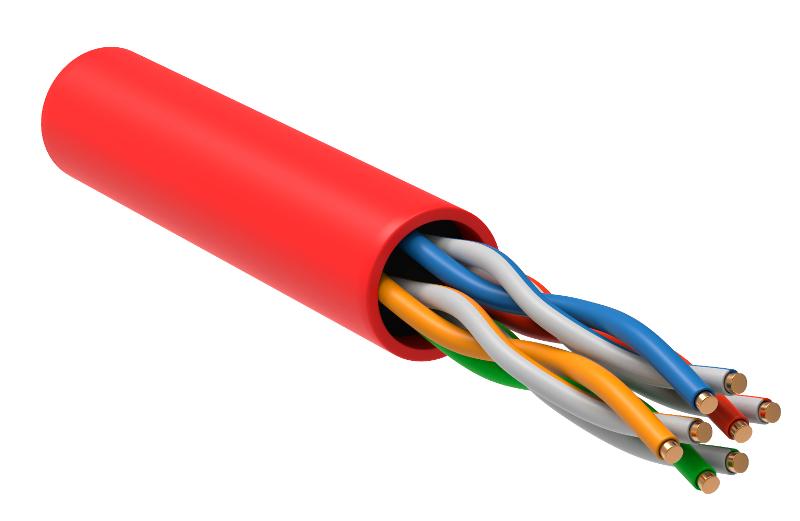 Каб. в. п. U/UTP кат. 5E 4х2х24AWG solid LSZH 305м крас.
