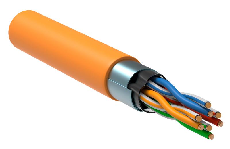 Кабель связи витая пара F/UTP, кат.5E 4x2х24AWG solid, LSZH, 305м, оранжевый