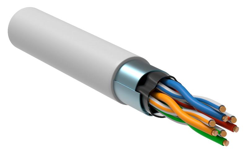 Каб. в. п. F/UTP кат. 5E 4x2х24AWG solid LSLTx 305м белый