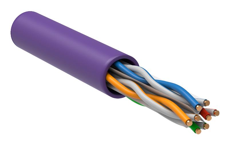 Каб. в. п. U/UTP кат. 6 4х2х23AWG solid LSZH 305м фиол.