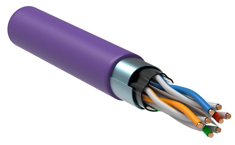 Каб. в. п. F/UTP кат. 6 4х2х23AWG solid LSZH 305м фиол.